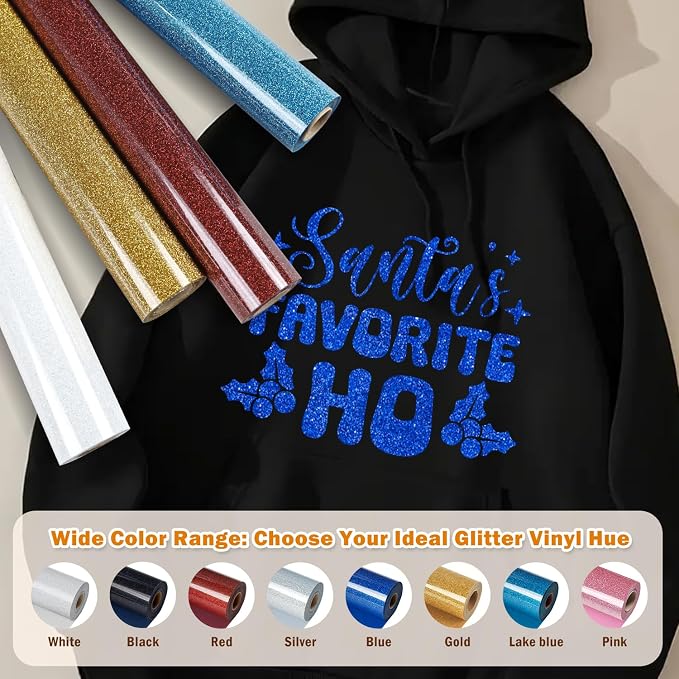 TUMIYA Blue Glitter Heat Transfer Vinyl HTV Roll - Image 6