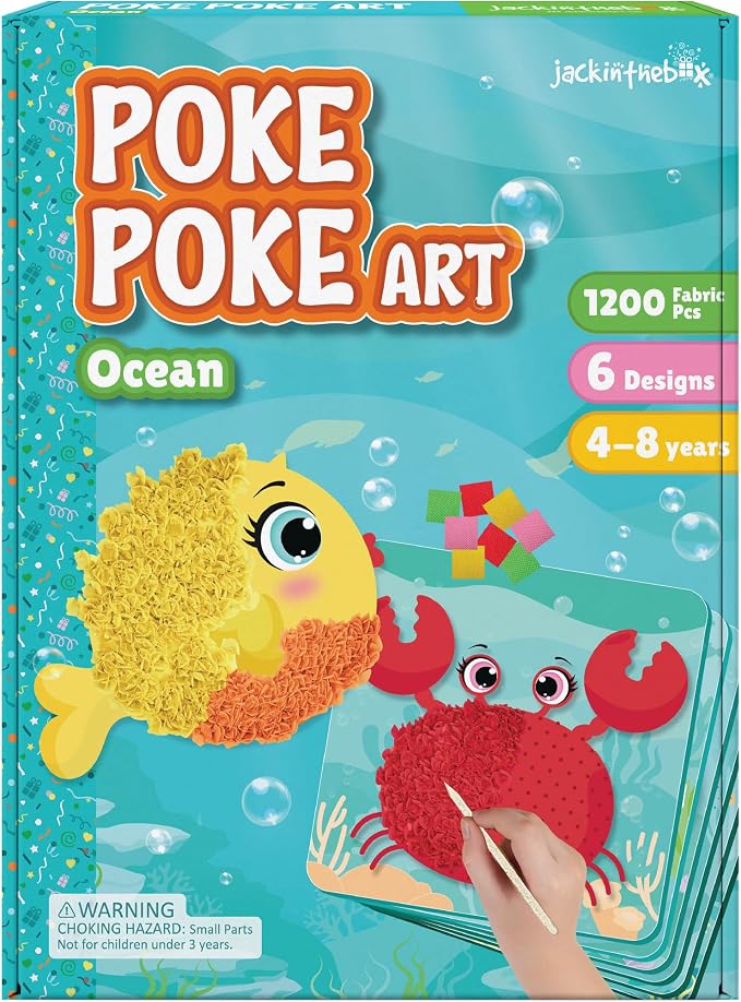 jackinthebox Poke Poke Art – Ocean Theme, Mess-Free Fabric Art and Craft by JackInTheBox