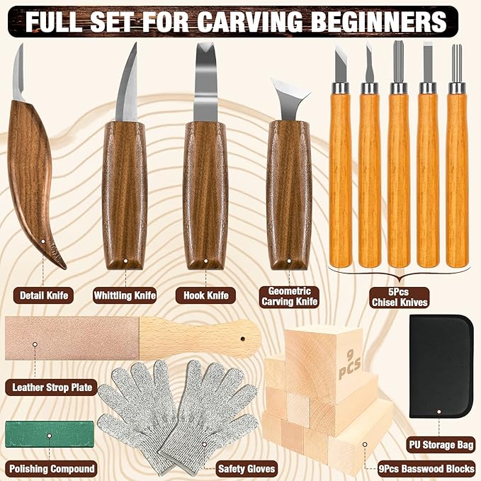 Wood Carving Kit, Whittling Kit DIY Hobbies - Image 2