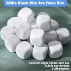 Deekin 50 Pcs Back to School 2.5 Inch White Blank Dice EVA Foam Dice Graffiti - Image 6