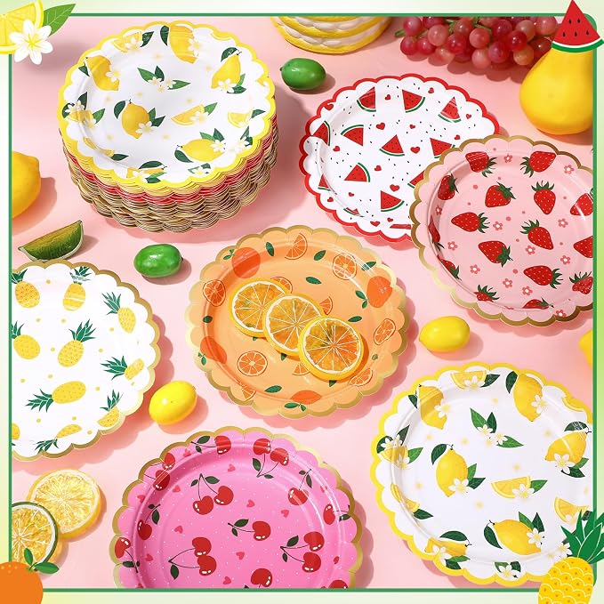 Funnymoom 60 Pcs 7 Inch Fruit Paper Plates Tutti Fruit Birthday Party Supplies - Image 6