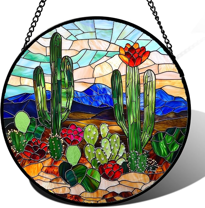 DASTOLL Stained Glass Window Hanging, and Mom 15 in by DASTOLL
