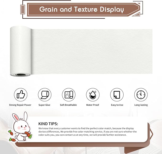KING MOUNTAIN Leather Repair Patch, 4 x 63 Inches self Adhesive Leather Repair - Image 2