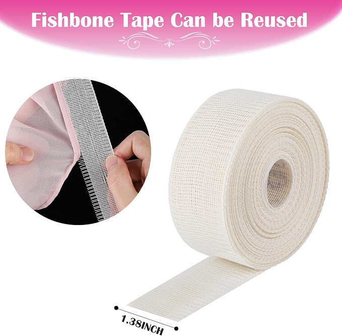 Fishbone Hem Tape for Sewing 2.5 Yards Edge Roller for Chiffon & Thin Fabrics - Image 4
