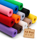 12 Rolls Large Stiff Felt Sheets 8"x35" Felt Fabric Bundle Pack Rainbow by ZANEXIR