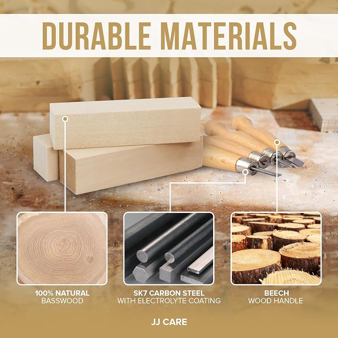 JJ CARE Wood Carving Kit, Beginner Wood Carving Kit - Image 6