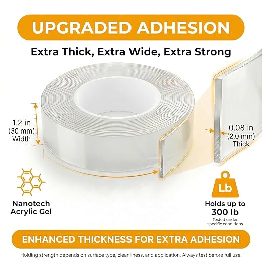 Double Sided Tape Heavy Duty, Picture Hanging Adhesive Strips - Image 2