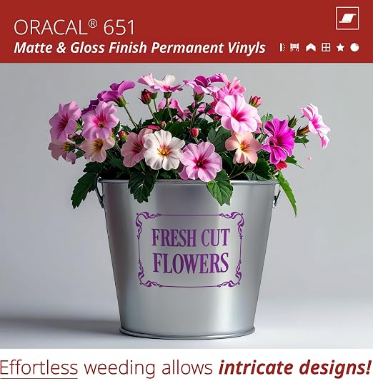 ORACAL 651 Matte Violet Vinyl Durable Roll Easy to Weed Permanent Adhesive - Image 3