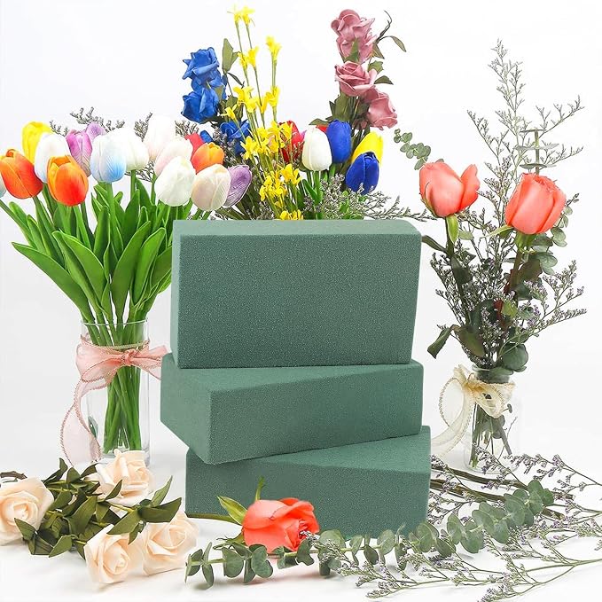 CCINEE 3 Pcs Floral Foam Bricks, Mini Florist Flower Foam Green Blocks Supplies - Image 6