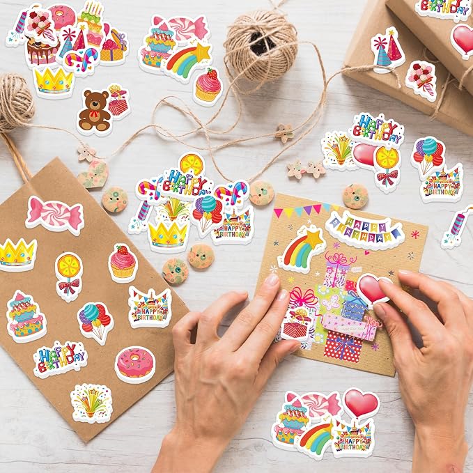 300Pcs Happy Birthday Foam Stickers, Cute Foam Birthday Stickers Self Adhesive - Image 5