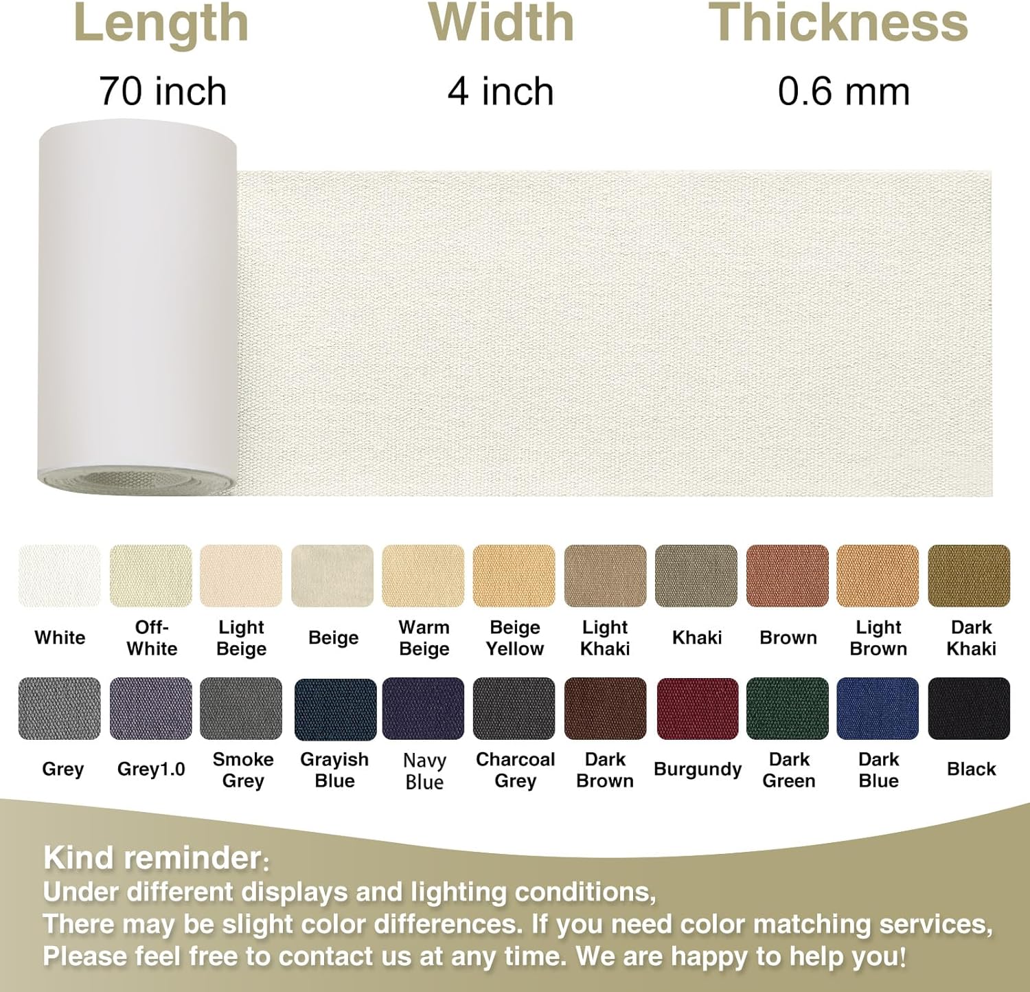 Canvas Repair Tape 4×70 Inch Waterproof Self-Adhesive Fabric Repair Patch for Repairing Boat Covers,Tents,Patio Umbrellas,Car Seats,Luggage,Sofas.(White)