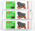 Pepy Premium European Air Dry Modeling Clay Black 3 Pack 2.2 lb Bars, 6.6 lbs by Pepy