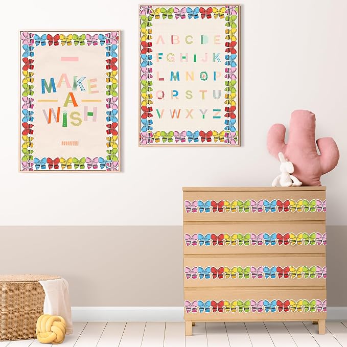 FYSUIMU 65.6 Ft Crayon Bow Bulletin Board Border Colorful Crayon Coquette - Image 5