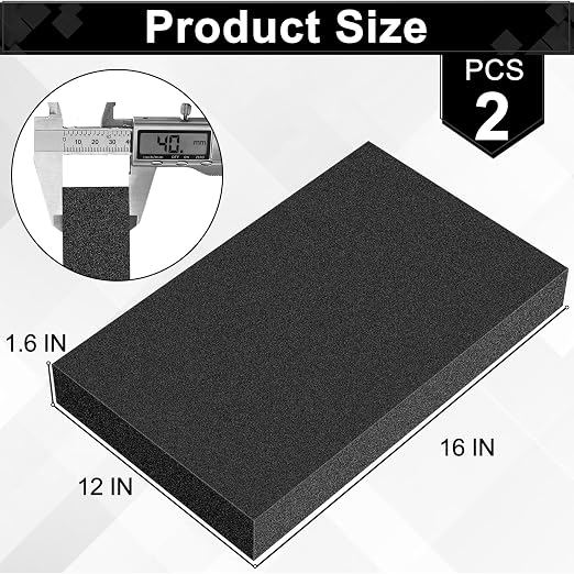 ToLanbbt Polyurethane Foam Sheets, 2P 16 x 12 x 1.6 Inch Cuttable Tool Box Case - Image 2