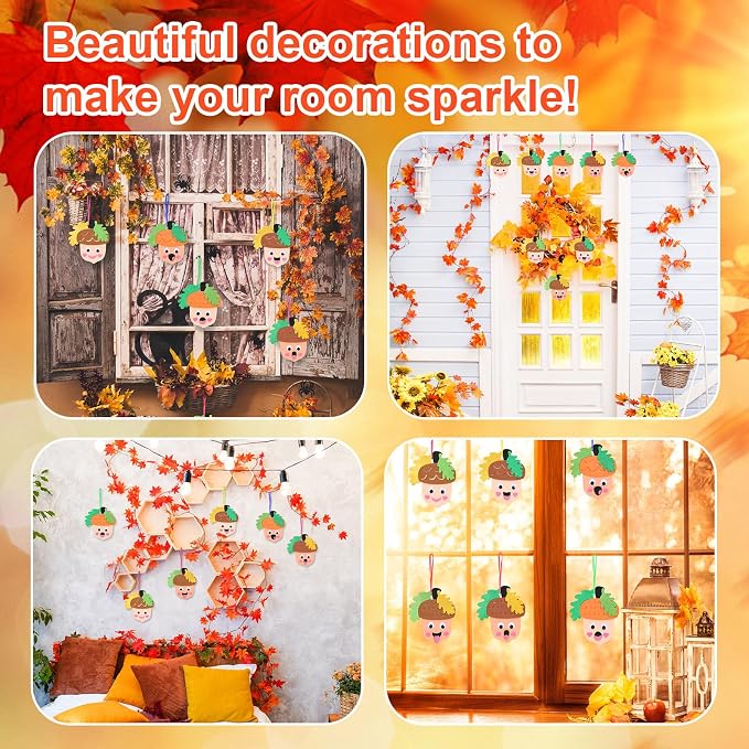 Fennoral 12 Pack Fall Crafts for Kids Make You Hazelnut Foam Stickers DIY - Image 5