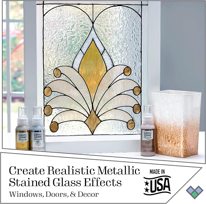 Gallery Glass Platinum Stained Glass 2 fl oz Brilliant Metallic Finish Paint - Image 3