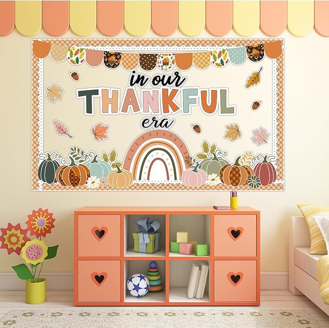 Thanksgiving Pumpkin Bulletin Board Decorations Fall Classroom Decors Leaves - Image 5