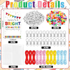 Suncalla 984 Pcs 24 Set Back to School Keychain Making Kit DIY Bead Craft | - Image 2