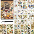 Butterfly Washi Sticker Book for Journaling, 30 Sheets 500+ Vintage Scrapbook by Ahmagen