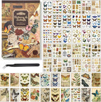 Butterfly Washi Sticker Book for Journaling, 30 Sheets 500+ Vintage Scrapbook by Ahmagen
