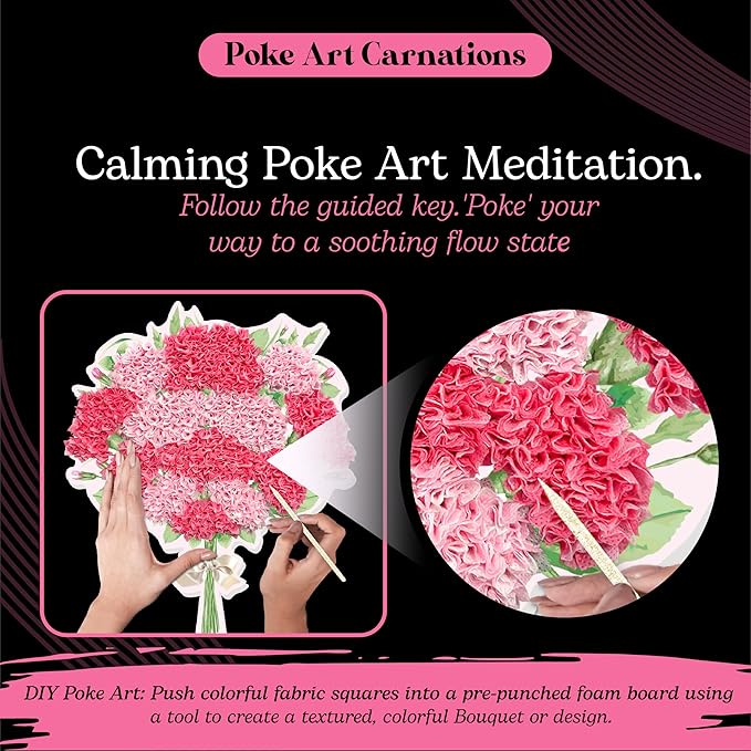 Unwynd Poke Art Carnations Flower Bouquet | Mess-Free Arts and Crafts - Image 4