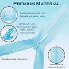 ANPURZII 10PCS #3 4 Inch Light Blue Invisible Zippers - Image 3