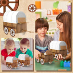 Motipuns 36 Pcs 3D Western Covered Wagon Craft Kit Toy Wagon - Image 6