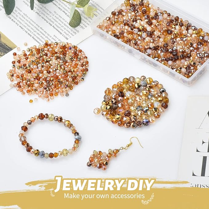 Faceted Rondelle Glass Beads for Jewelry Making AB Color 1000pcs Crystal Spacer - Image 3