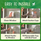Window Bird Feeder with Strong Suction Cups, Balcony Glass Mount, Acrylic Cat - Image 2