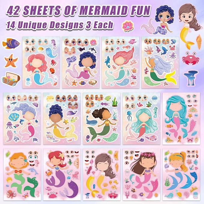 42 Sheets Create Mermaid of Dreams Stickers, Make Your Own Stickers - Image 3
