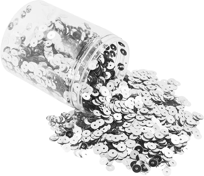 Mandala Crafts 6mm Flat Round Silver Sequins by MandalaCrafts