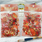 50PCS Gold Stamp Stickers Goldfish Aesthetic PET Travel Journal Decal - Image 6