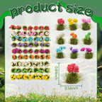 Warmtree 63 Pcs Miniature Colorful Flower Cluster DIY Static Grass Tufts Model - Image 2