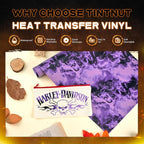 Tintnut Purple Flame Heat Transfer Vinyl Roll, stretch washable, compatible - Image 3