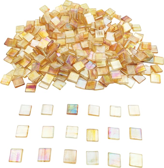 1.1 LB Ice Jade Mosaic Tiles, 0.59“ Square Glass Mosaic Pieces - Image 4