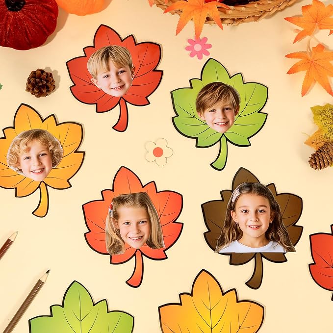 gisgfim 80Pcs Fall Cutouts Maple Leaves Decorations Bulletin Board Autumn Theme - Image 4