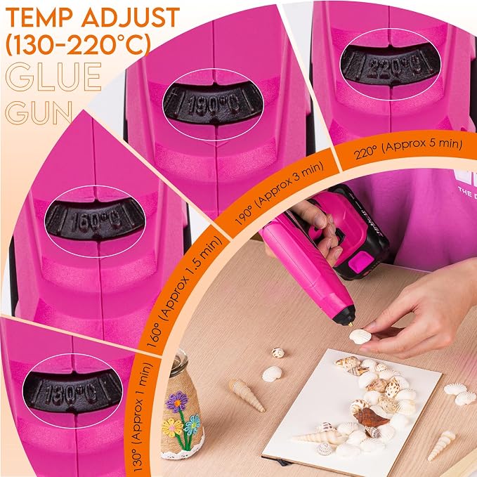 Cordless Hot Glue Gun - 20V Temp Adjust Hot Glue Gun - Image 2