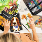 Caliart 176PCS Art Supplies Sketching Kit, 100 Sheets 3-Color Sketch Book | - Image 7