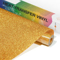 HTVRONT Gold Glitter HTV Vinyl- 10” x 5ft Gold Glitter Iron On Vinyl | Gold by HTVRONT