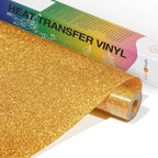 HTVRONT Gold Glitter HTV Vinyl- 10” x 5ft Gold Glitter Iron On Vinyl | Gold by HTVRONT