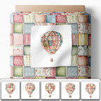 Patchwork Hot Air Balloon Cotton Fabric Panel – 6 Designs + Bonus Sheet - Image 2