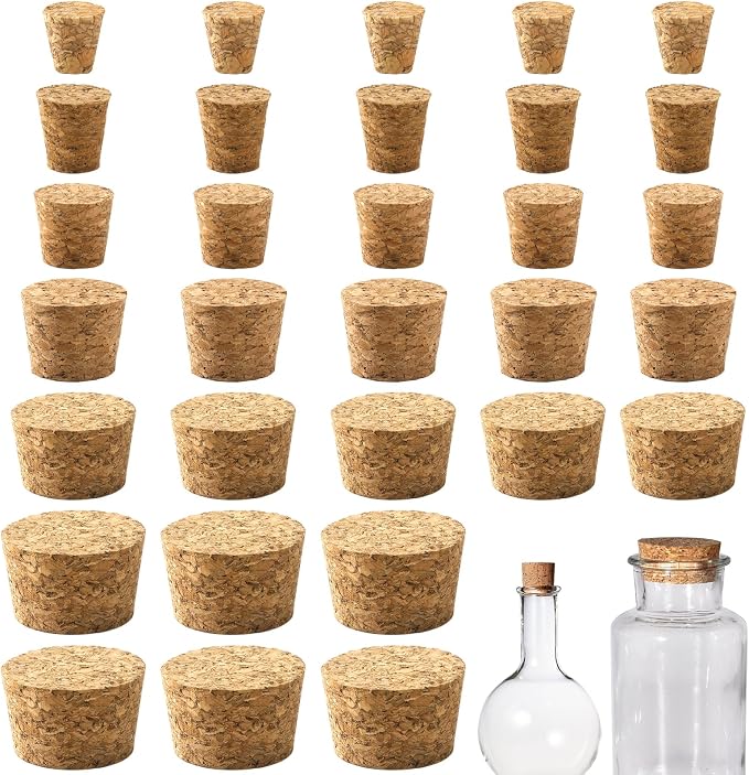Natural Cork Stoppers for Bottles, Salt and Pepper DIY Projects, Airtight by Unknown