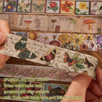 42 Rolls Vintage Washi Tape Set, Floral Letter Butterfly Mushroom Botanical - Image 4