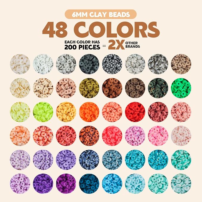Pizooro Clay Beads 3 Boxes Bracelet Making Kit, Round Letter Beads - Image 5