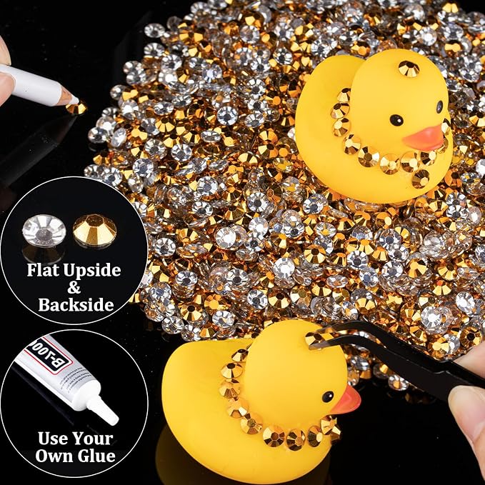 1500pcs 6mm Resin Rhinestones Bulk, Mineral Gold Flatback Round Jelly - Image 5