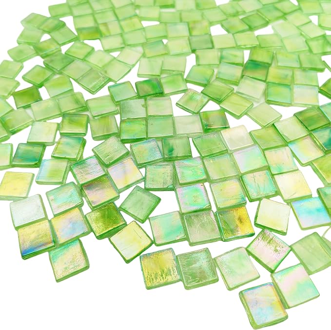 1.1 LB Ice Jade Mosaic Tiles, 0.59“ Square Glass Mosaic Pieces - Image 3