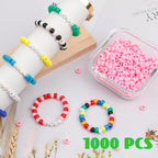 1000Pcs Pony Beads Bracelet 9mm Pink Plastic Barrel Pony Beads - Image 5