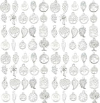 WOCRAFT 60pcs Bright Silver Tree Leaf Charms Bracelet Charms by WOCRAFT