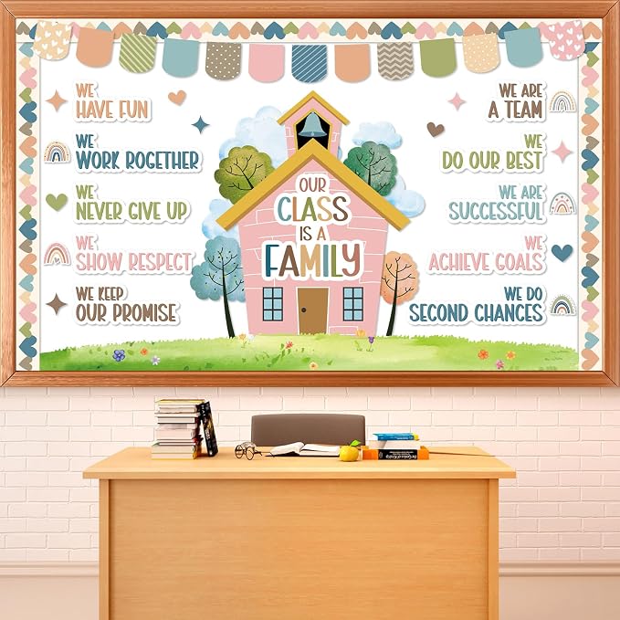 Motivational Bulletin Board Classroom Decoration Boho Our Class is A Family by Yiaoyinnz