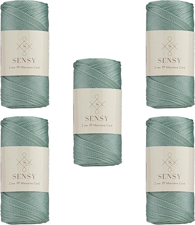 5 Skeins of Sensy Premium 2mm 251 Yards Polyester Rope 100% Polypropylene Cord by SSENSY